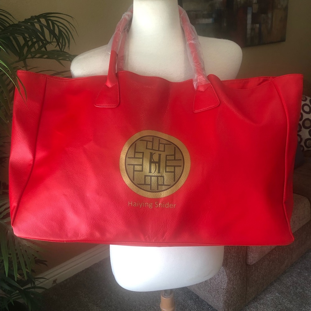 🇺🇸 Haiying Snider Luxury Red Large Tote